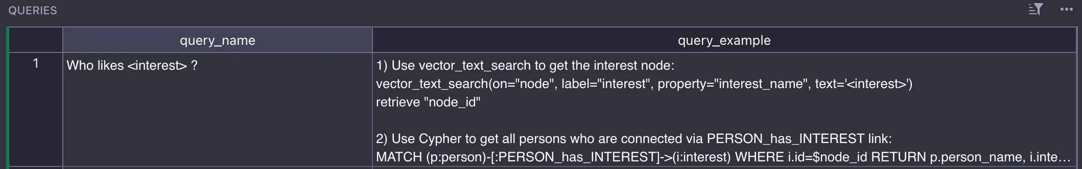 Queries table in Grist