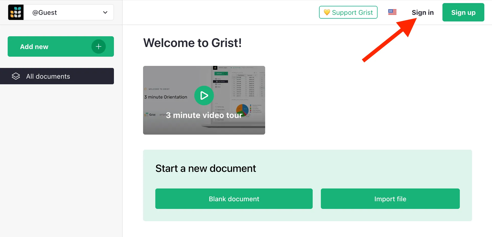 Grist sign in